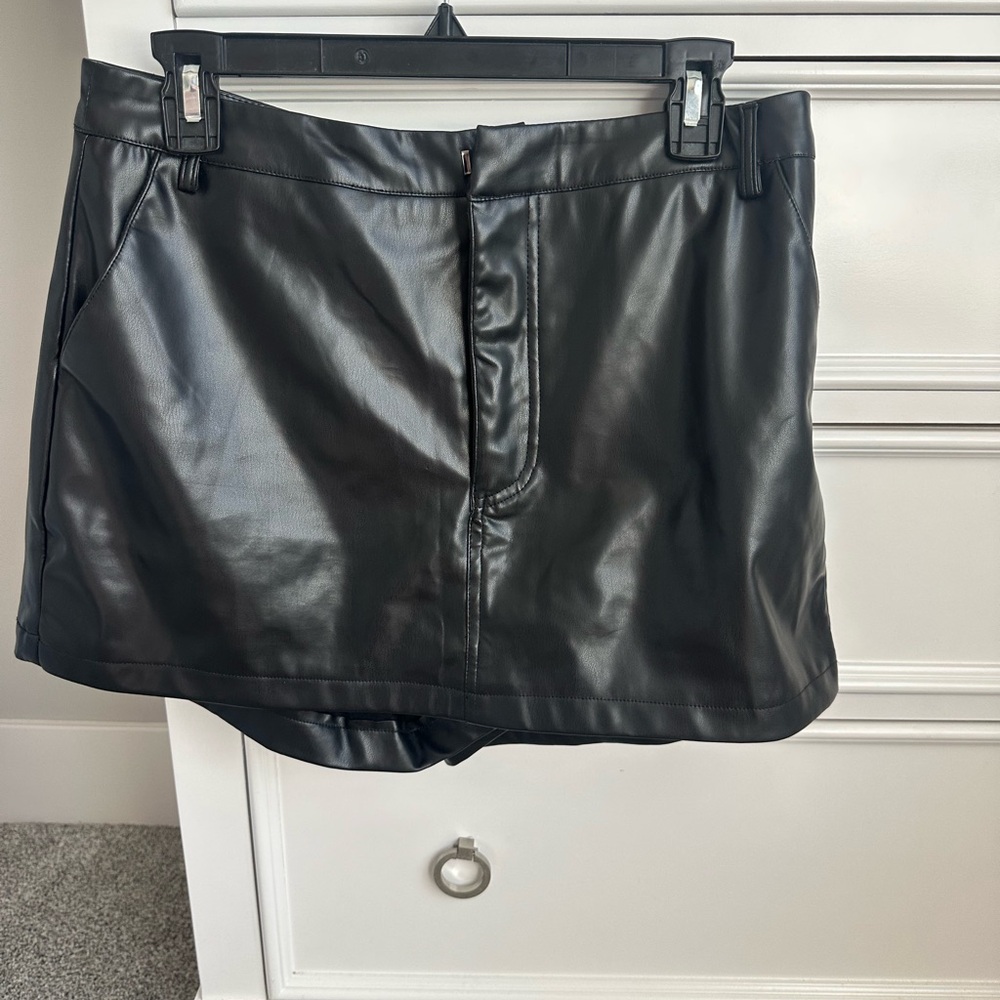 Black Faux Leather Mini Skirt